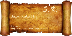 Seif Katalin névjegykártya
