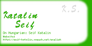 katalin seif business card
